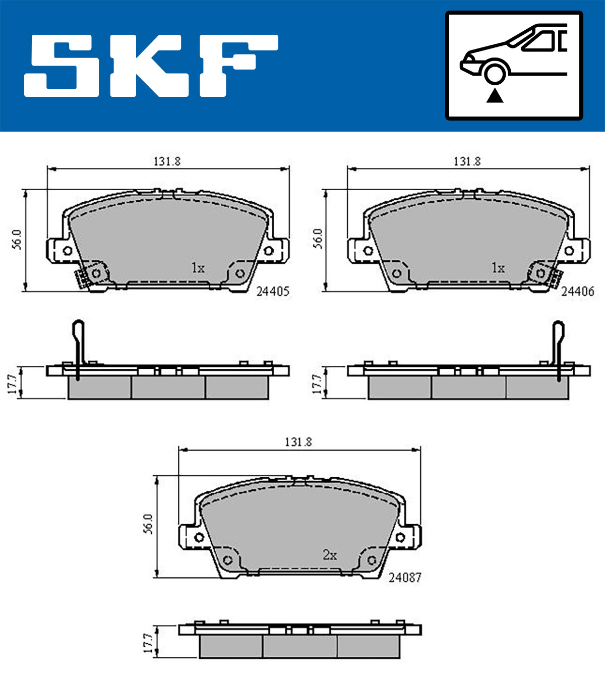 Set placute frana,frana disc VKBP 80195 A SKF